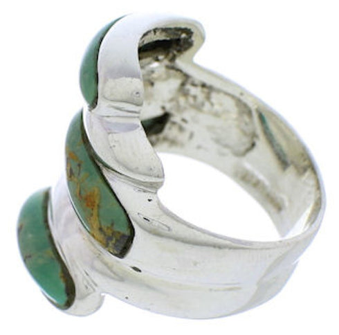 Sterling Silver Turquoise Inlay Ring Size 5-1/2 FX21978